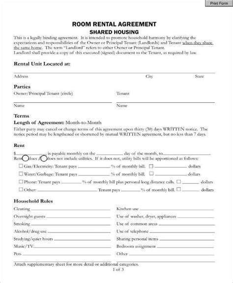 FREE 10+ Sample Room Rental Forms in PDF | MS Word